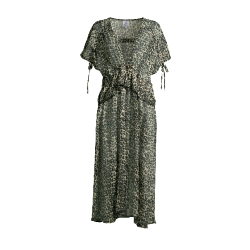 NWT Women's Leopard Print Chiffon Kimono